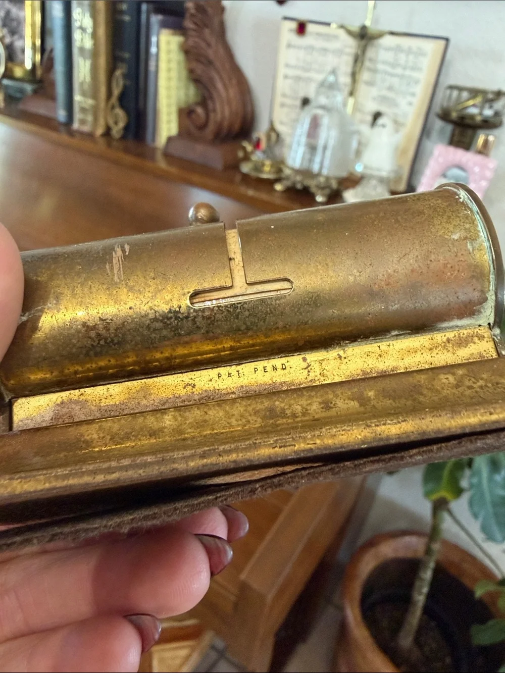 Vintage Brass Perpetual Desk Calendar Mid Century Rolling Date Office Decor